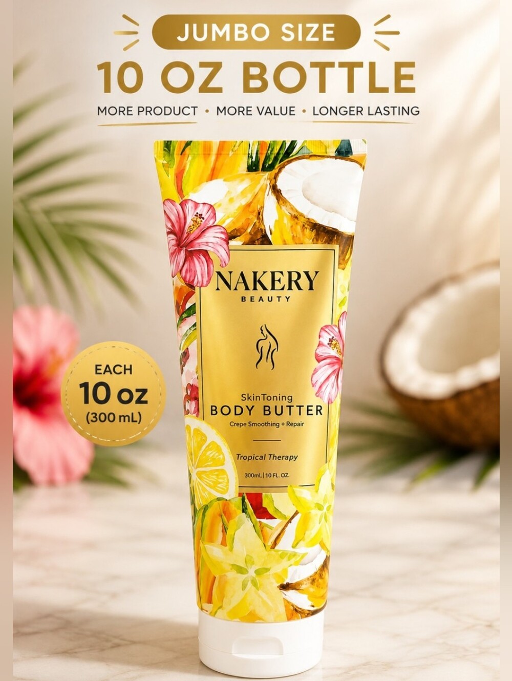Nakery Beauty Tropical Therapy SkinToning Body Butter 10oz Sealed NEW